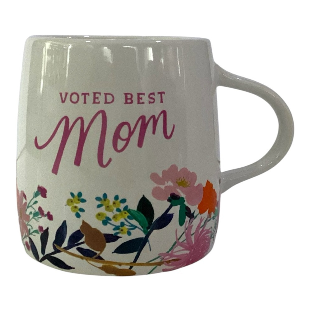 Hallmark Voted Best Mom Floral Ceramic Mug 16 oz - Mother's Day Gift